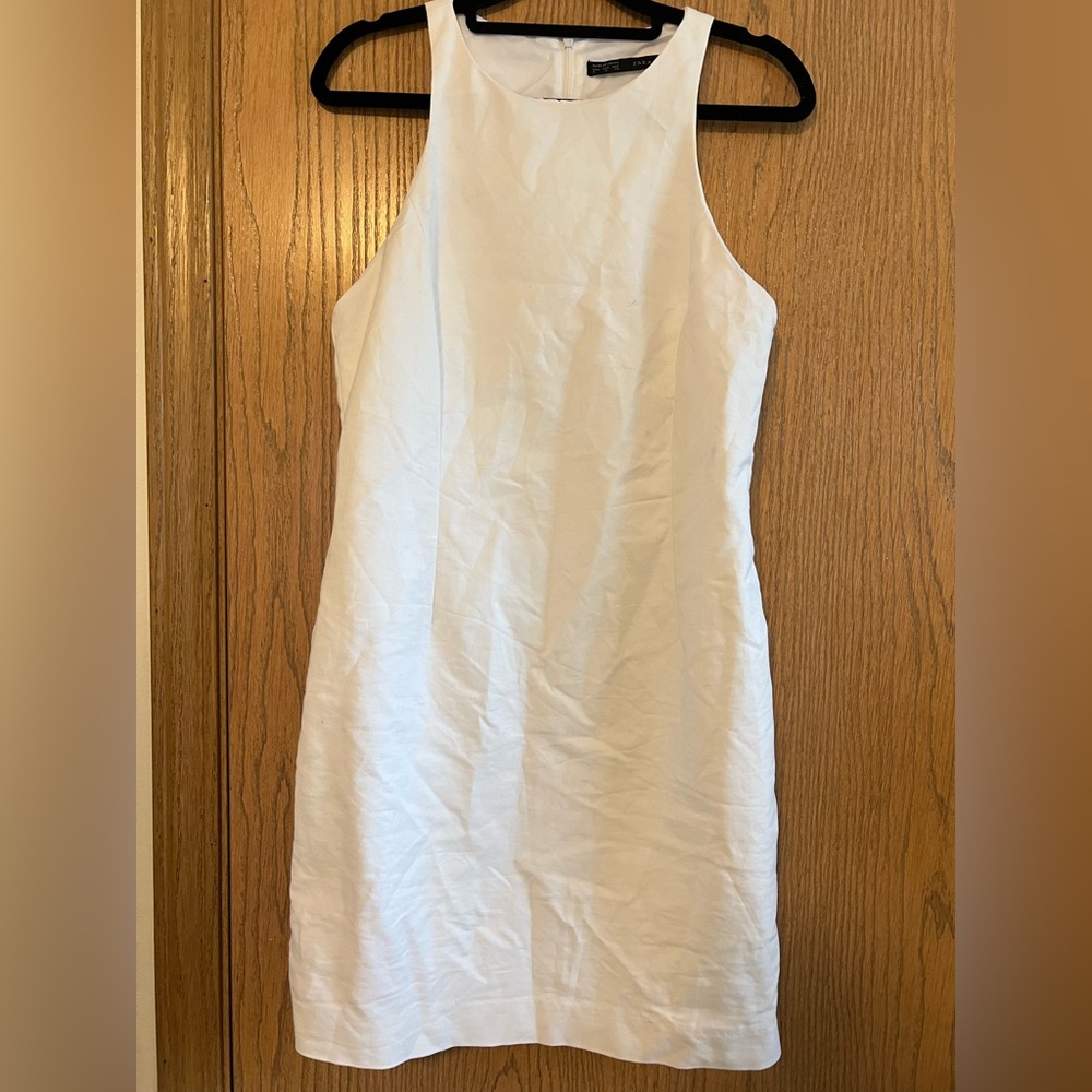 Zara White Cotton Mini Dress